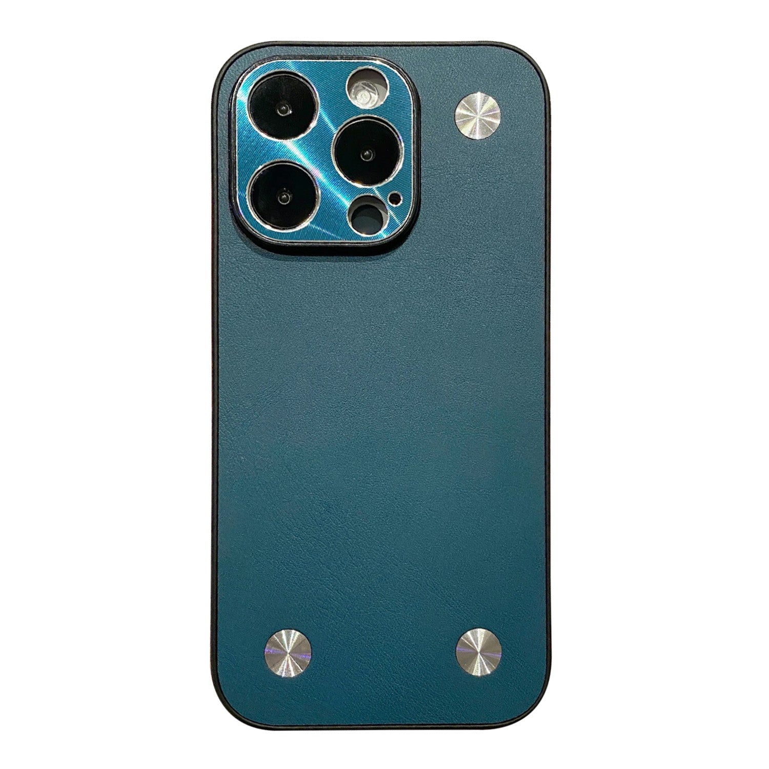 For iPhone 13 Pro Max 6.7 inch Hardware Decor Drop Proof PU Leather Coated TPU Back Case Electroplating Phone Cover For iPhone 13 Pro Max 6.7 inch Hardware Decor Drop Proof PU Leather Coated TPU Back Case Electroplating Phone Cover